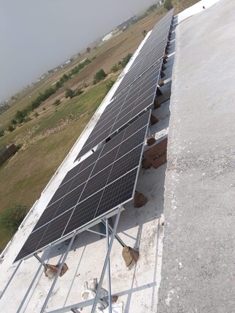 solar panels erected on a roof